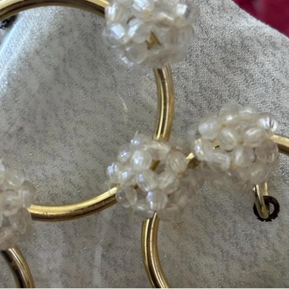 Vintage 1960s Faux Pearl-Encrusted Mod Clear - Picture 5 of 6